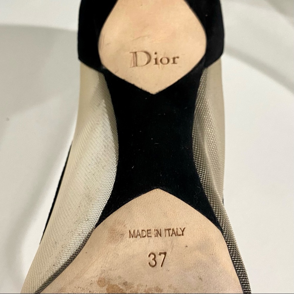 SOLD Authentic Christian Dior Black Suede & Mesh Songe Heels size 37 - Picture 12 of 12